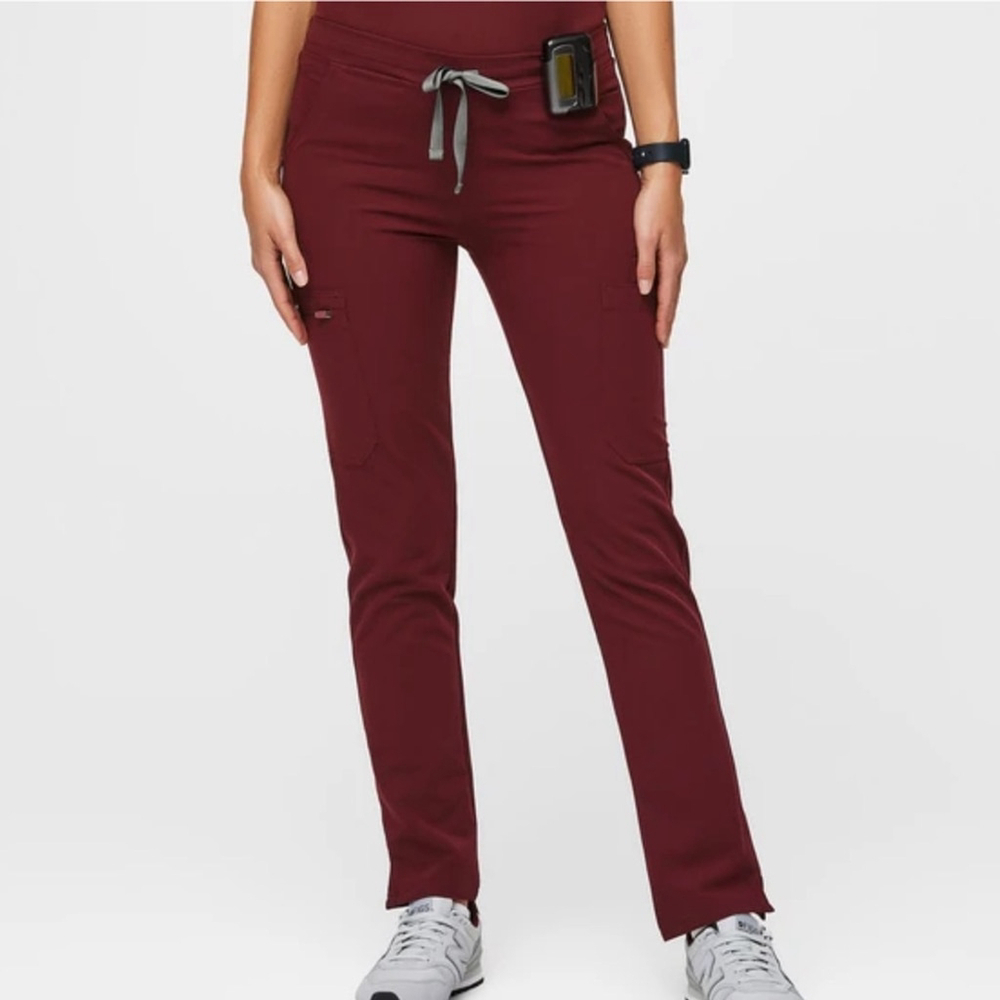 FIGS Eco Yola Skinny Scrub Pants Regular Burgundy Women's XXS New NWT